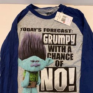 TROLLS Girls Cotton 3/4 Sleeve Jersey NWT Hot Sz M